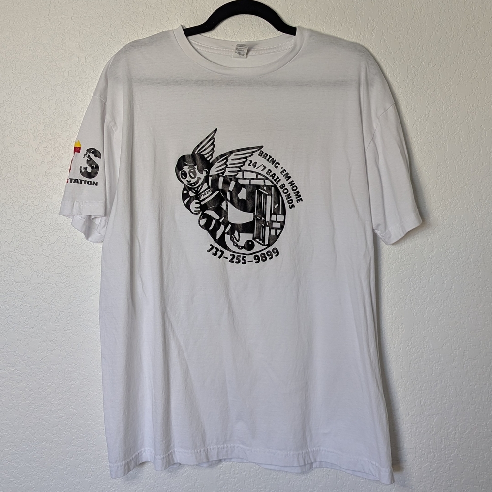 Smart Blanks Bringem Home Bail Bonds White Graphic T-Shirt